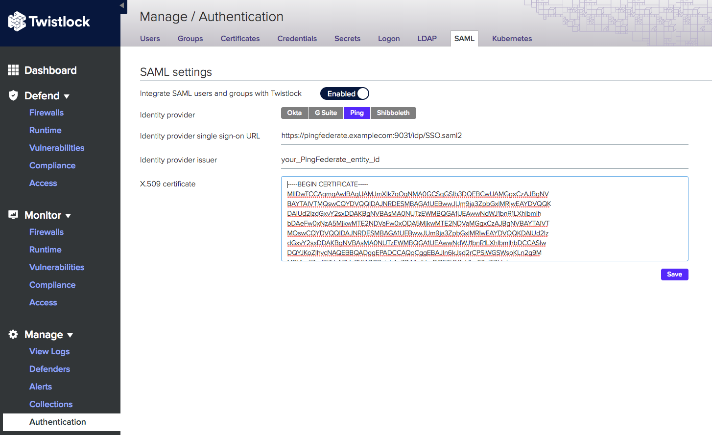 ping saml step11