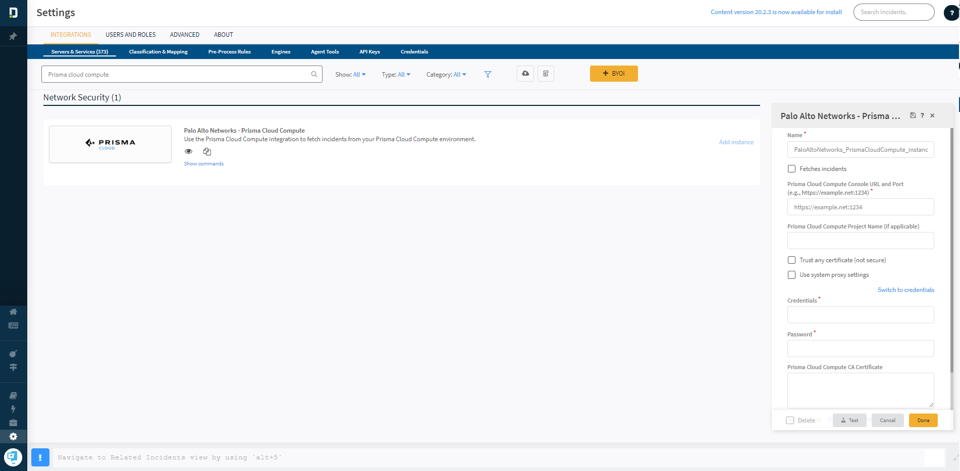 demisto add integration