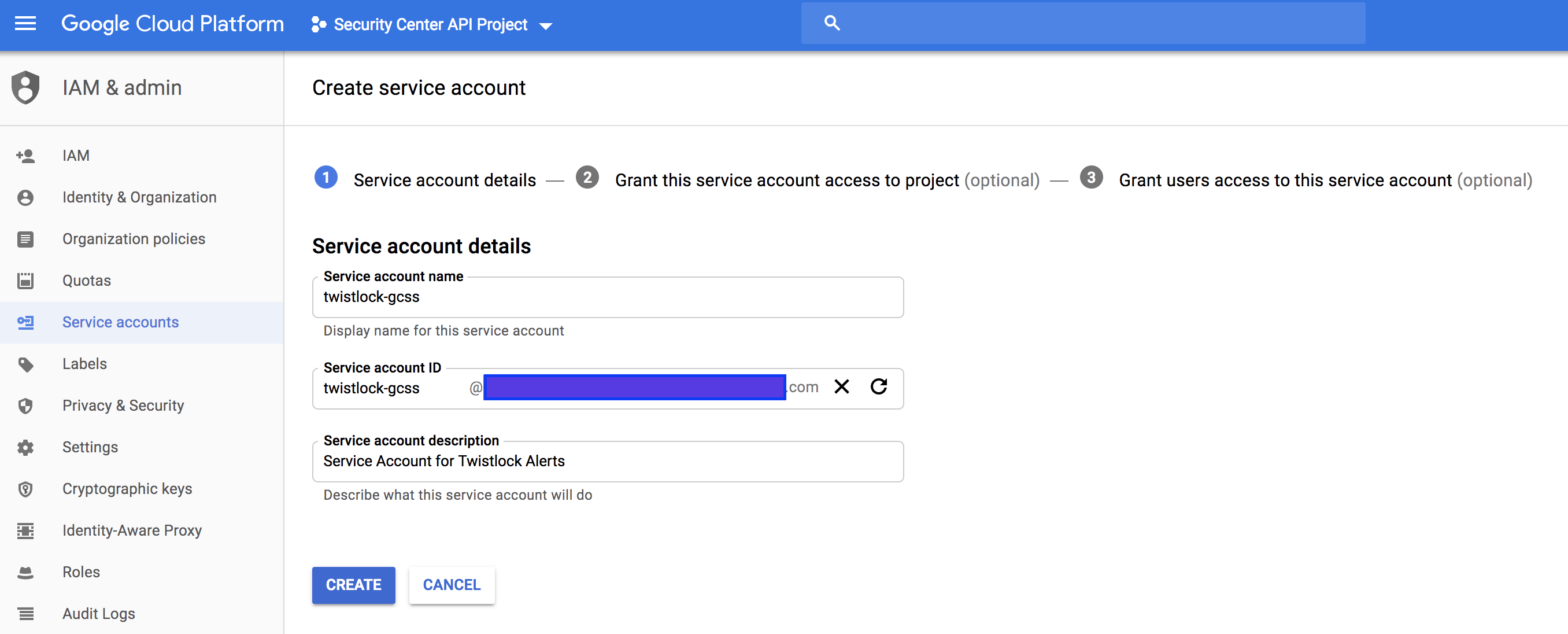 alerts gcss svc account