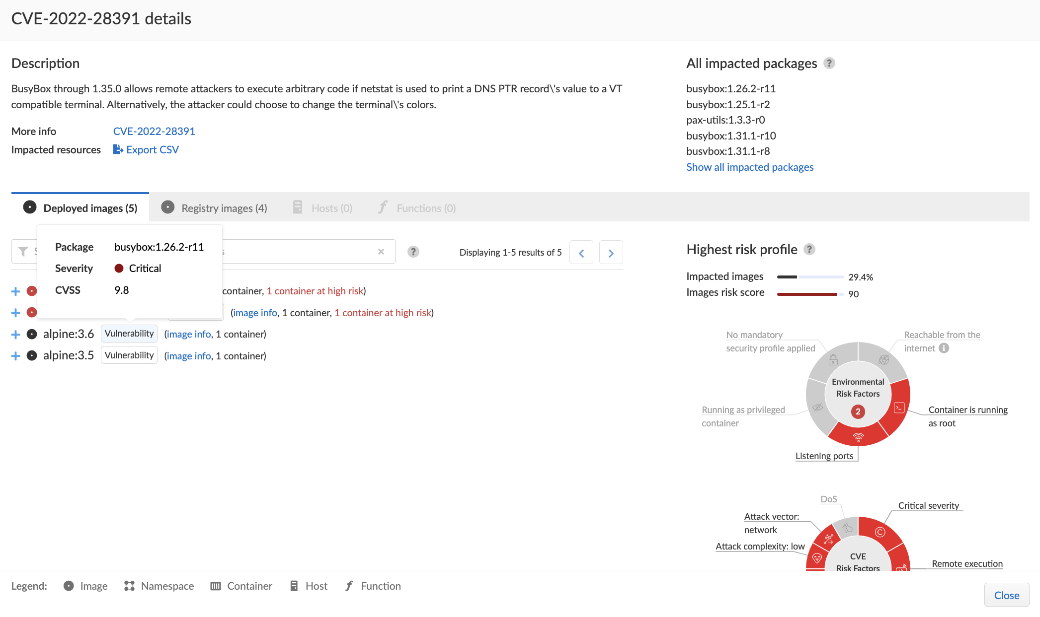 vuln explorer CVE dialog