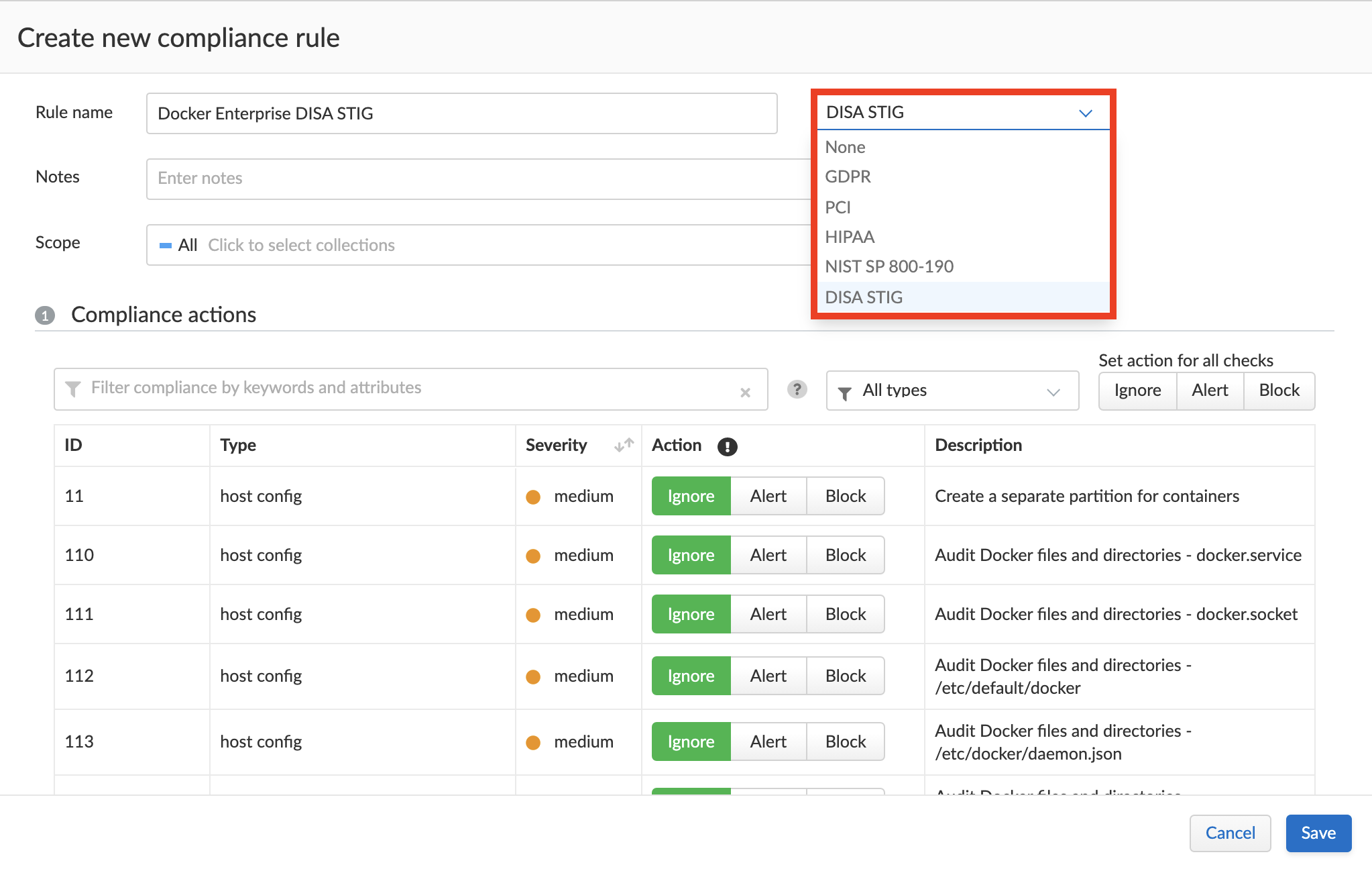 docker enterprise disa stig host template