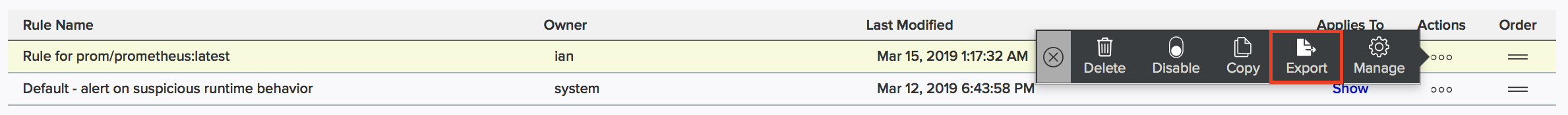 disable automatic learning export